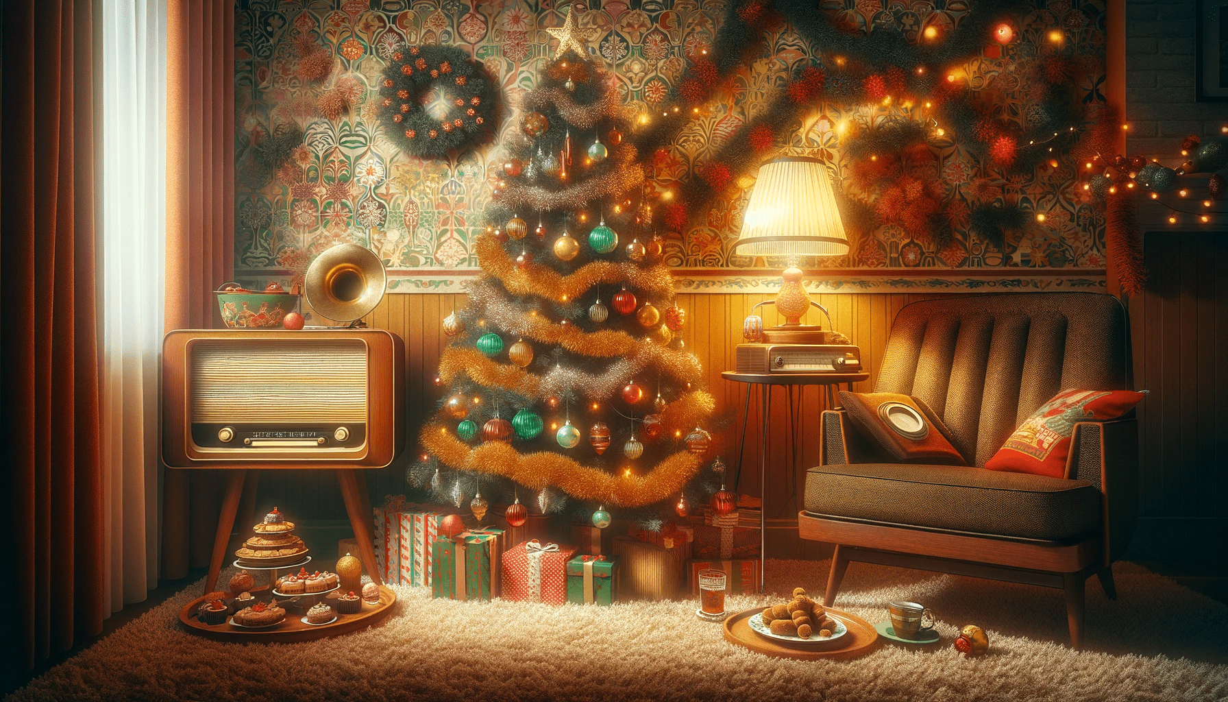 Vintage style Christmas backdrop