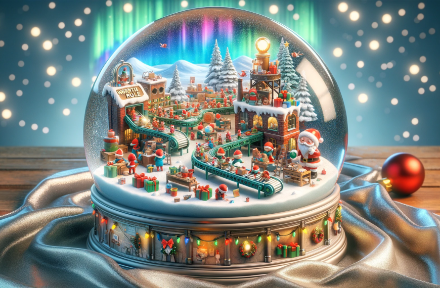 Whimsical Santas Village Christmas Snow Globe