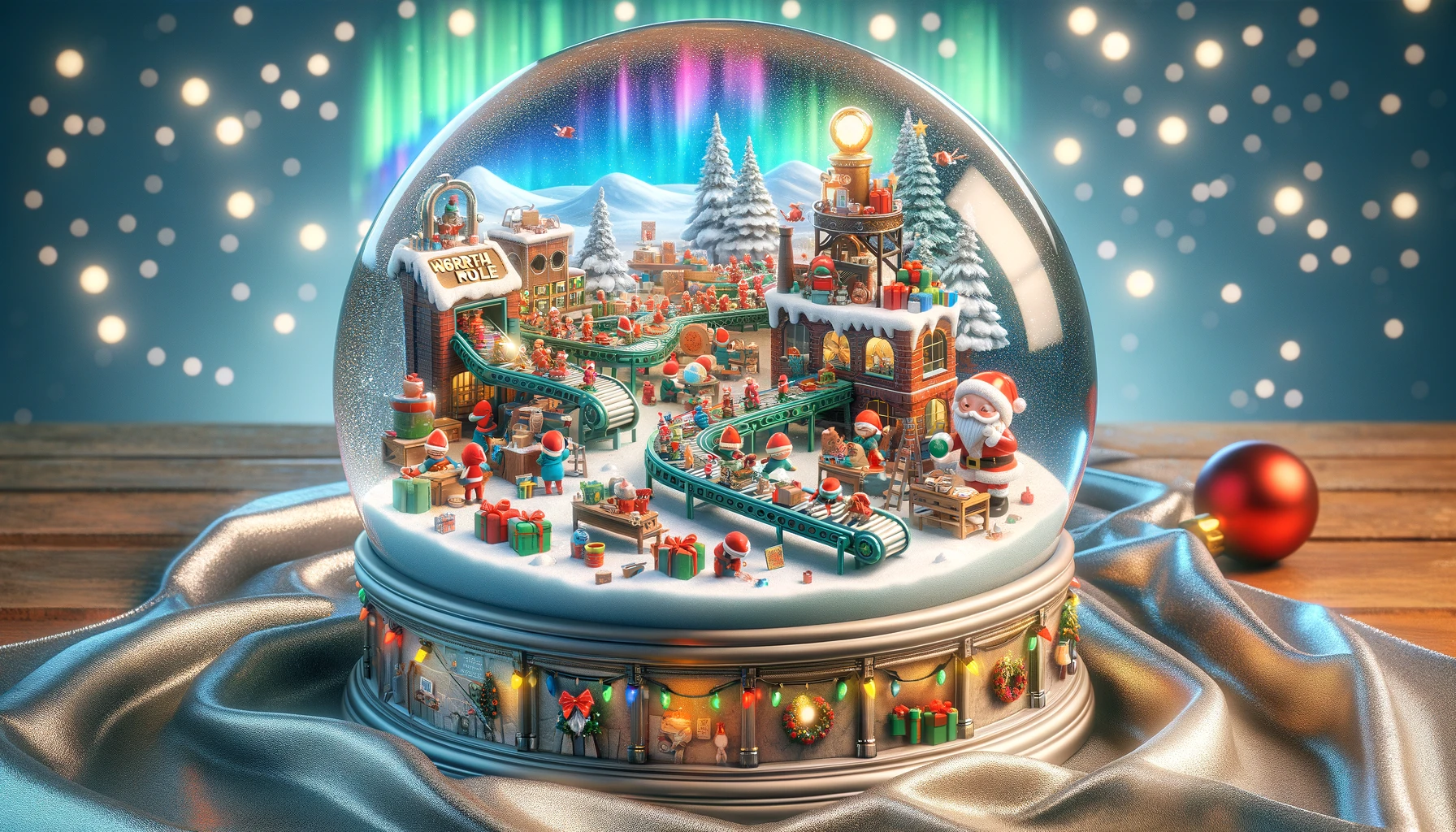 Whimsical Santas Village Christmas Snow Globe