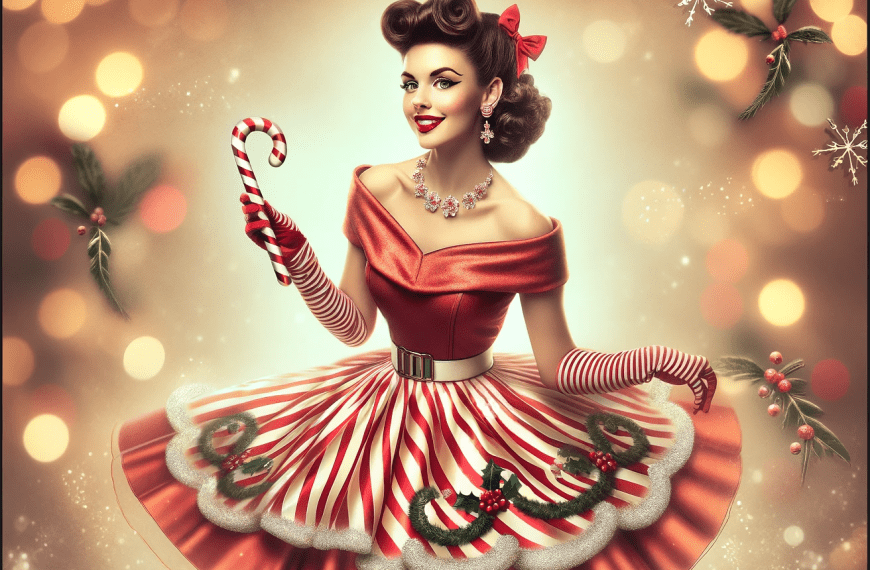 Woman in Candy Cane Dress