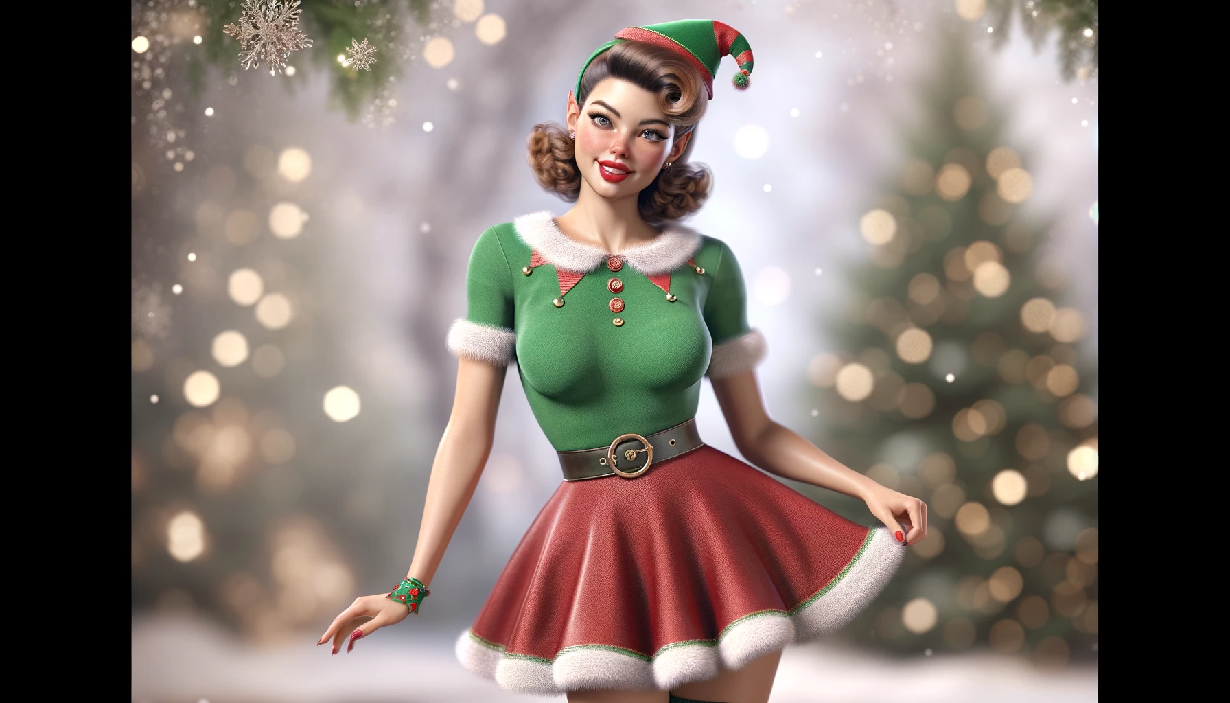 Woman in Elf Outfit