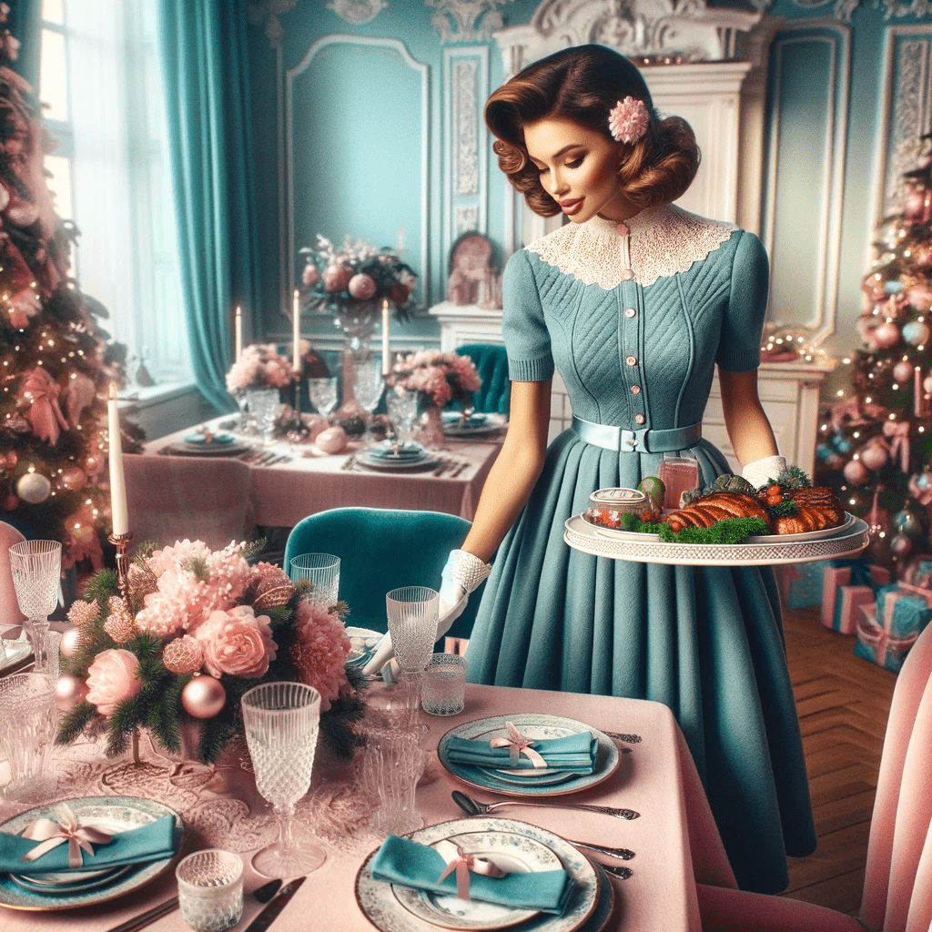 Woman in dining room