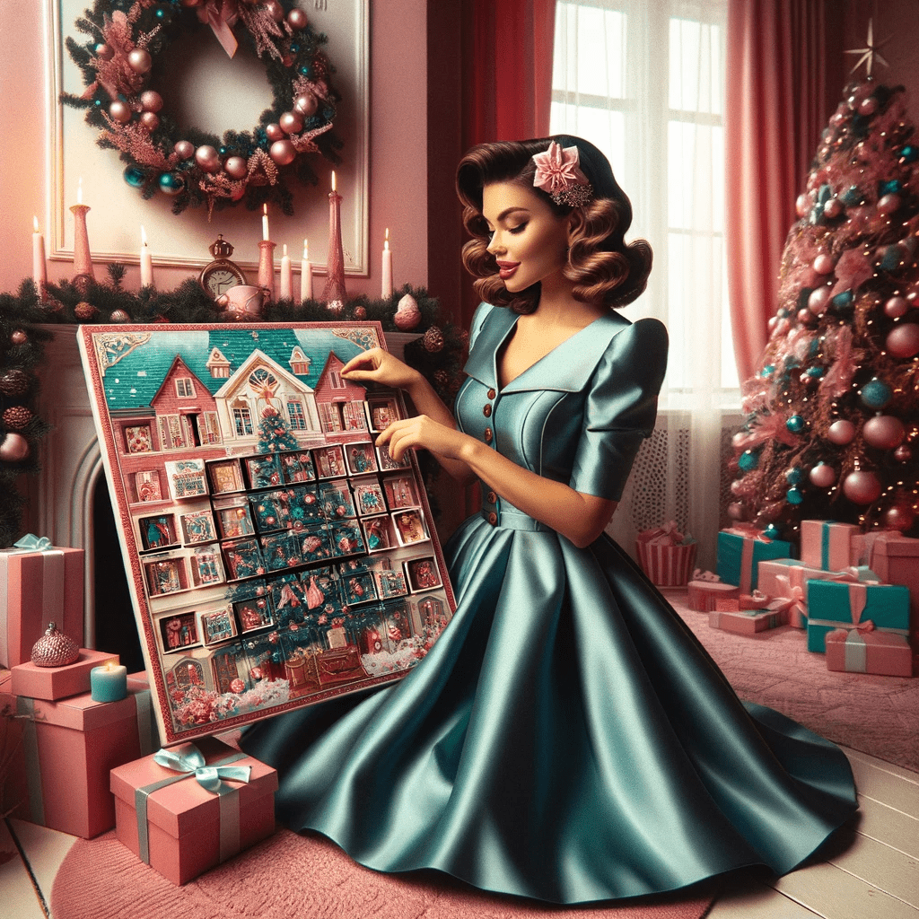 Woman with advent calendar