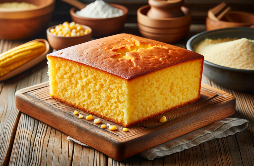 golden brown cornbread on a cutting board