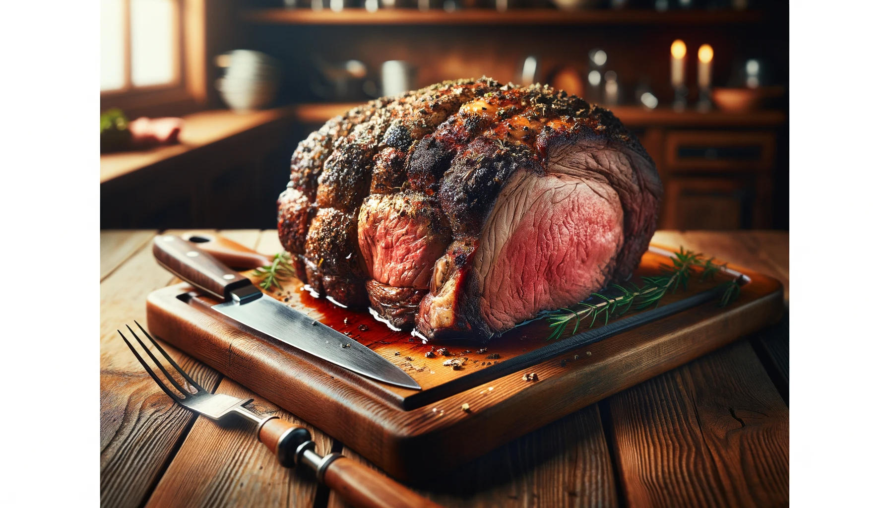 prime rib roast on a cutting board