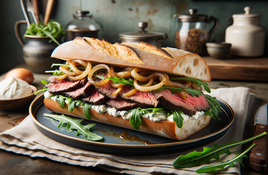 prime rib sandwich on a plate