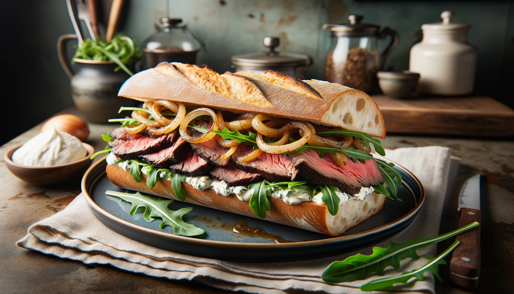 prime rib sandwich on a plate