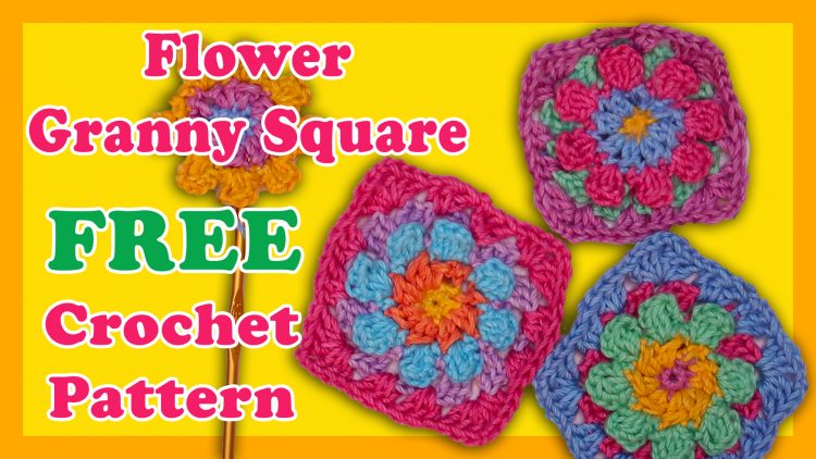 Flower crochet granny square