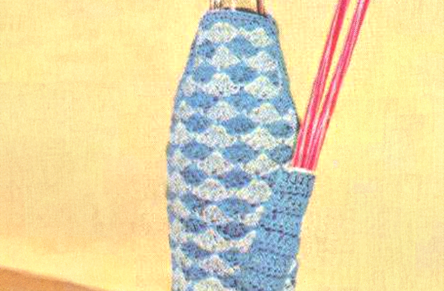 Bottle cover with straw holder crochet pattern