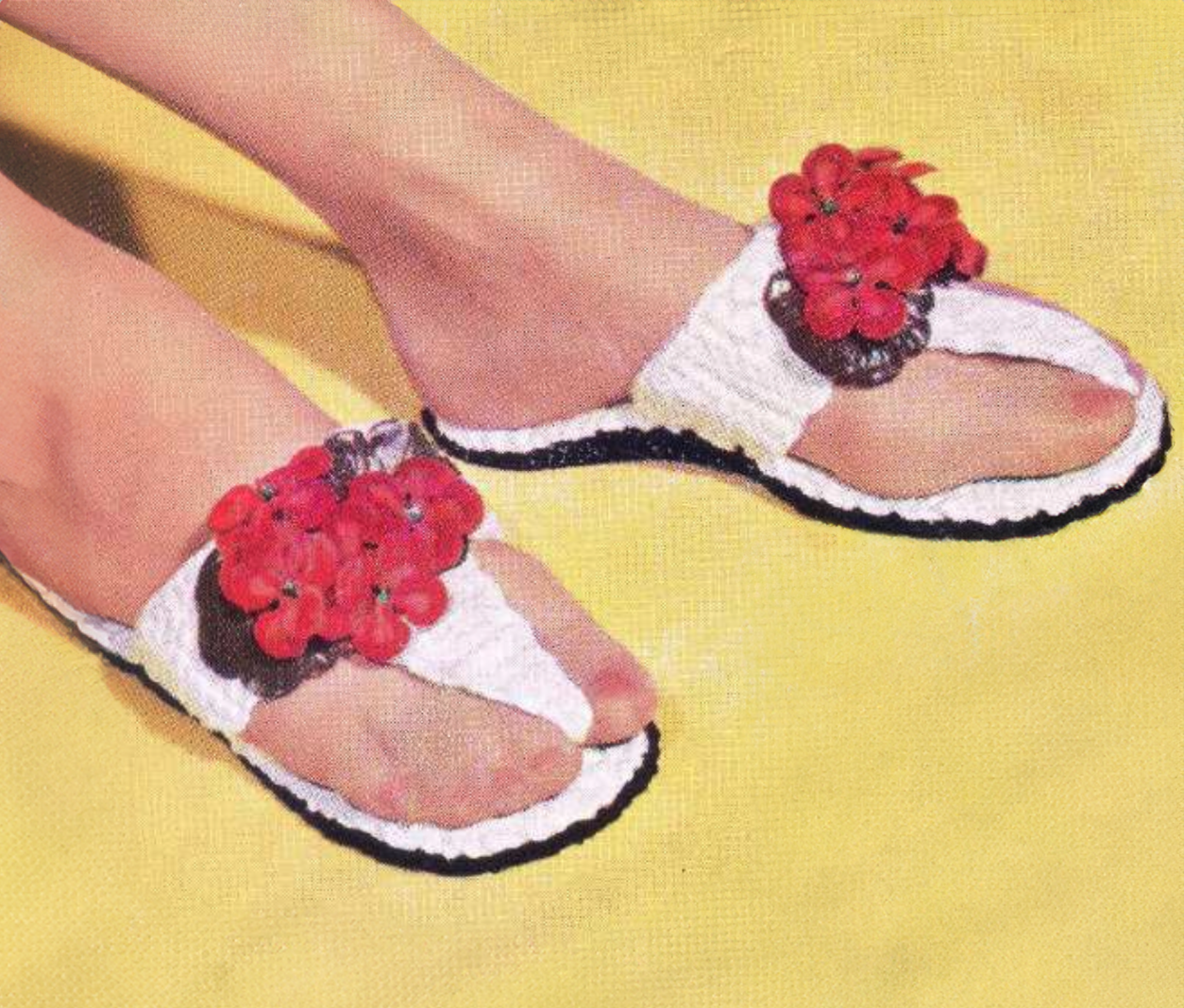 Crochet Sandals with Flowers