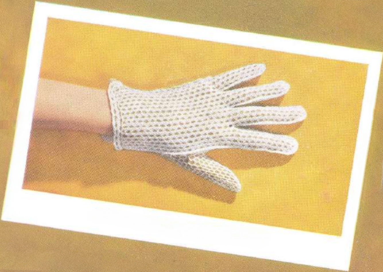 white crochet fishnet gloves