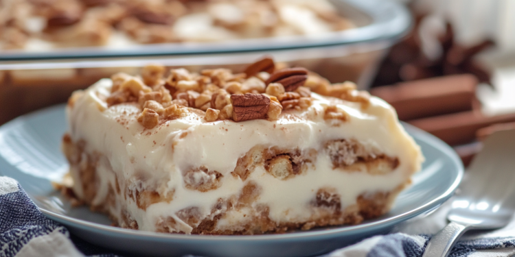 A slice of cinnamon roll casserole Ai generated illustration