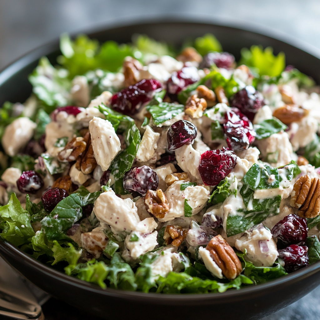 Cranberry pecan chicken salad Ai generated image