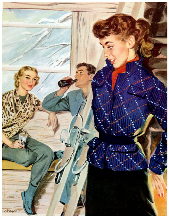 Original Argyle Jacket Knitting Pattern Illustration