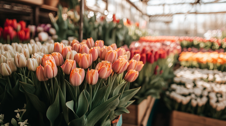 pretty tulips ai generated image