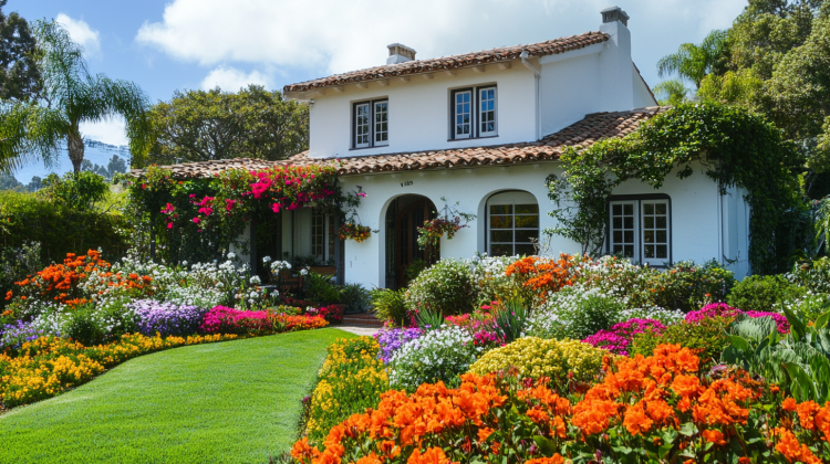 a colorful garden ai generated image