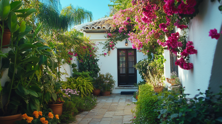 bold colored plants used to enhance a garden ai generated image
